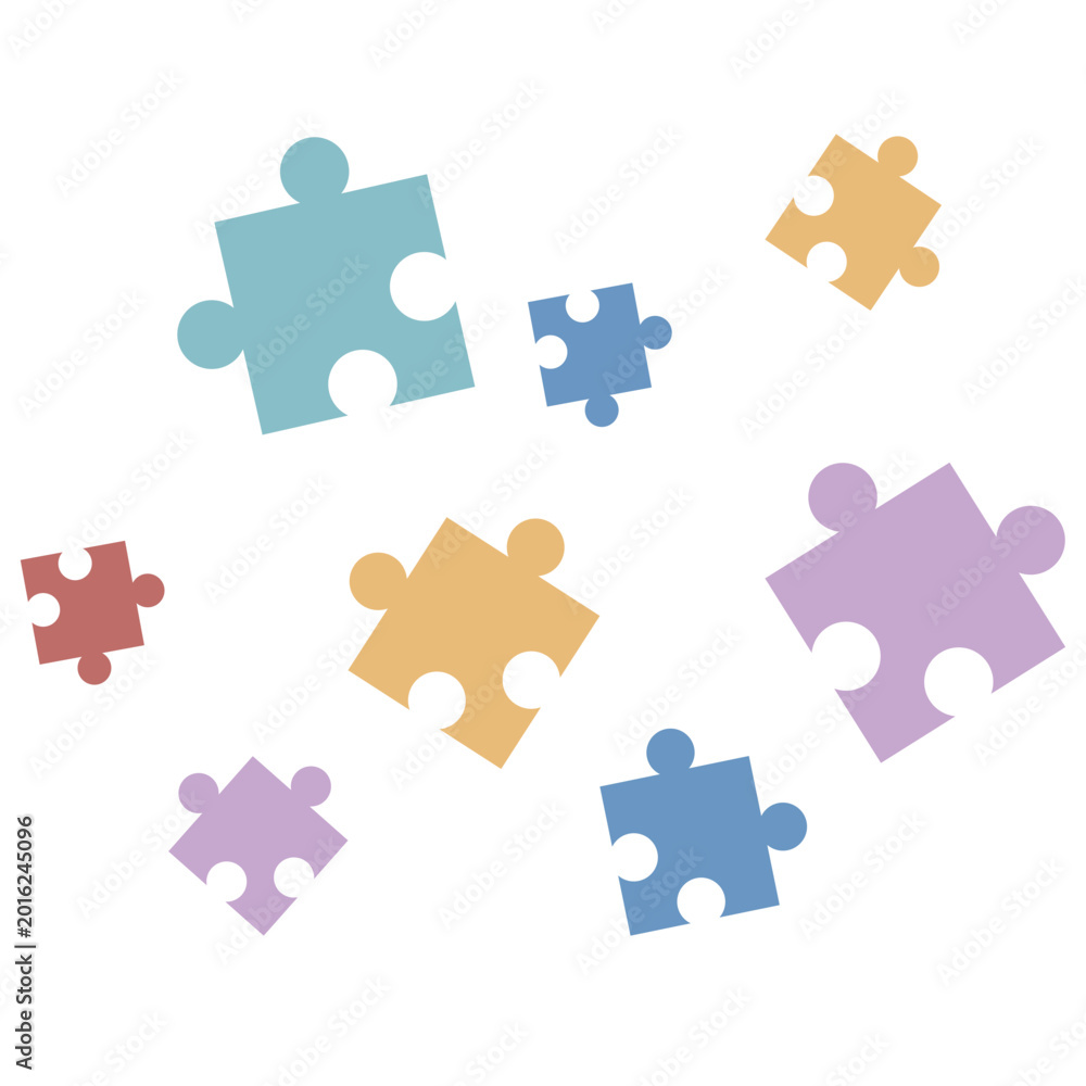 Fototapeta premium Jigsaw Education Puzzle Pieces Children Game Illustration