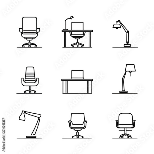 Office Chair and Desk Furniture.