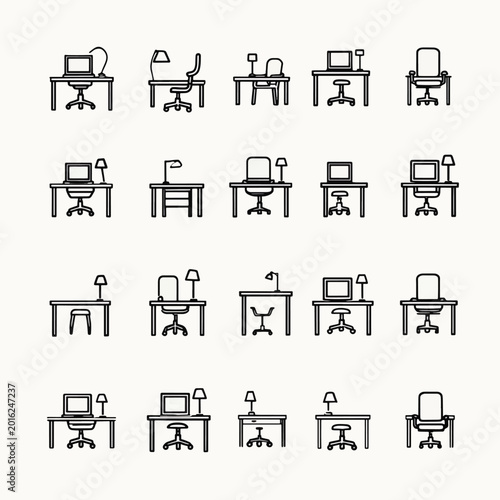 Office Workstations with Computers Chairs.