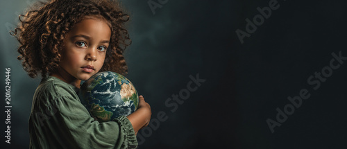 Child Holding Globe Environmental Protection Concept