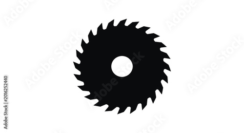 Canvastavla Circular saw blade silhouette on a white background