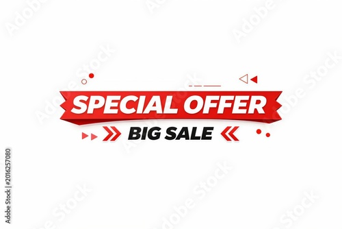 Special offer big sale banner with digital pixel effect