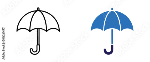 Umbrella icon set vector illustration - Line and glyph solid icon and logo template - Clipart, sticker - icon set