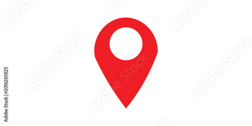 Fotografía Pinpoint blue and white isolated icon
