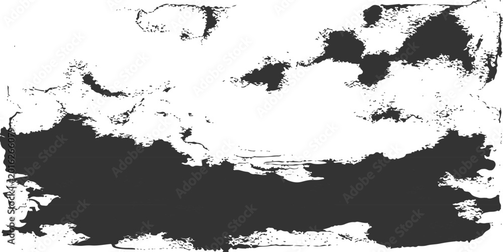 Fototapeta premium Vintage grunge vector map of Denmark and the world featuring a black and white ink splash design with a dirty paint splatter border and stained paper texture element