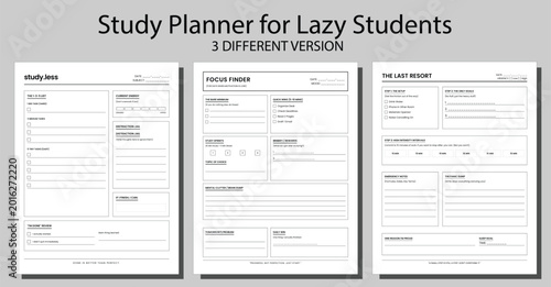 Obraz na płótnie Student Life Planner and Academic Success Bundle, Minimalist University Study Or