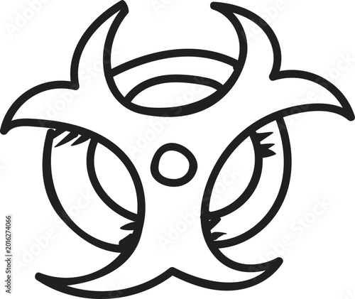 Fotografie Biohazard Symbol Biological Danger Warning Icon