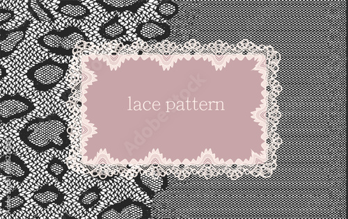Schilderij op canvas Layout composition featuring lace borders and lace patterns.