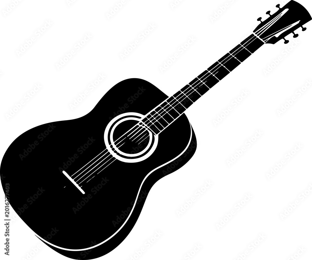 Obraz premium Electric guitar silhouette vector illustration
