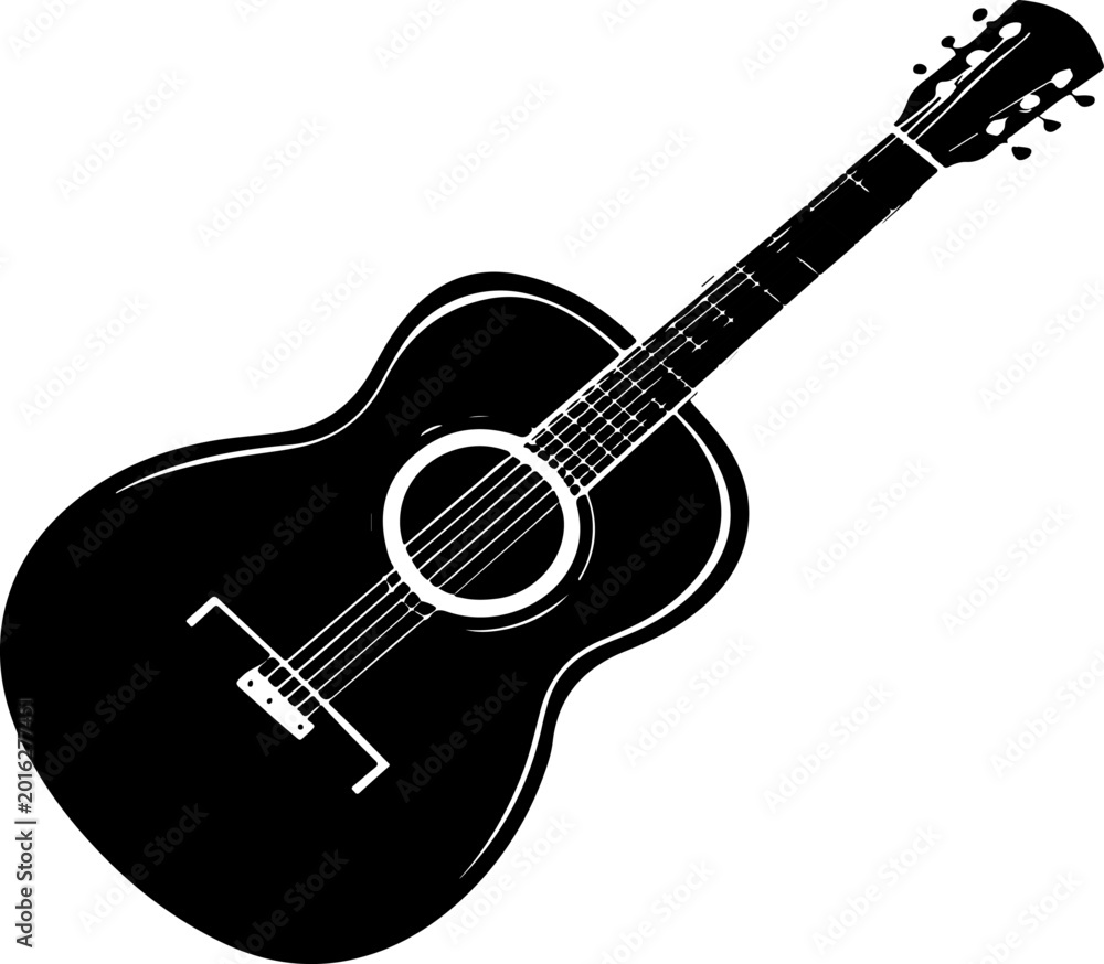 Fototapeta premium Electric guitar silhouette vector illustration
