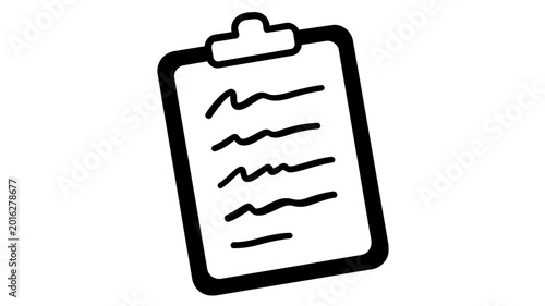 A clean minimalist wooden clipboard holding a sheet of lined agenda paper for task management and scheduling, professional vector icon illustration isolated on a white background for business.