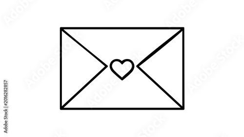 Job offer envelope vector icon featuring a sealed white letter with a small red heart symbol for successful recruitment and employee hiring notification in a clean minimalist flat style illustration.
