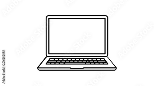 Sleek open laptop vector icon illustration displaying a clean desktop interface for modern recruitment, business communication, digital workspace, and human resources technology on white background.