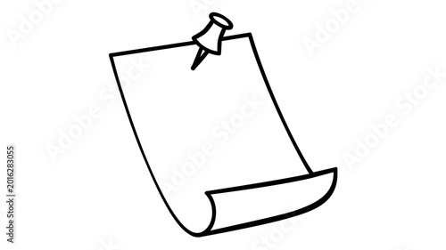 Professional marketing notice board vector icon showing a paper poster pinned to a cork background, minimalist illustration for business announcements, retail signage, and office communication.