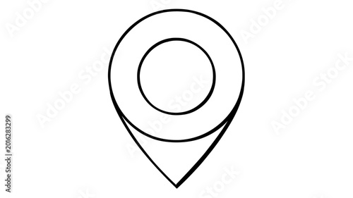 Glossy red teardrop map pin vector icon with circular hole for logistics tracking and shipping navigation point illustration isolated on white background for global delivery and transport.