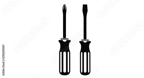 Photography Two screwdrivers flathead and phillips head black silhouette high quality