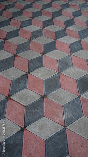 Abstract geometric floor surfaces