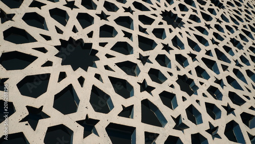 An oblique view of a star lattice creating a sense of depth and architectural dimension.