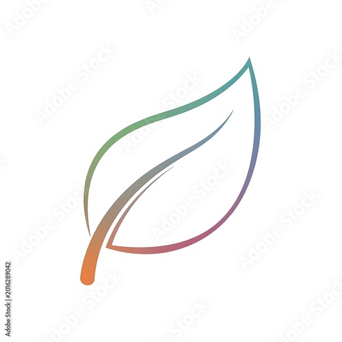 Colorful leaf logo design symbol.