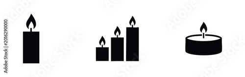 Obraz na płótnie Candle Icons for Decoration and Atmosphere