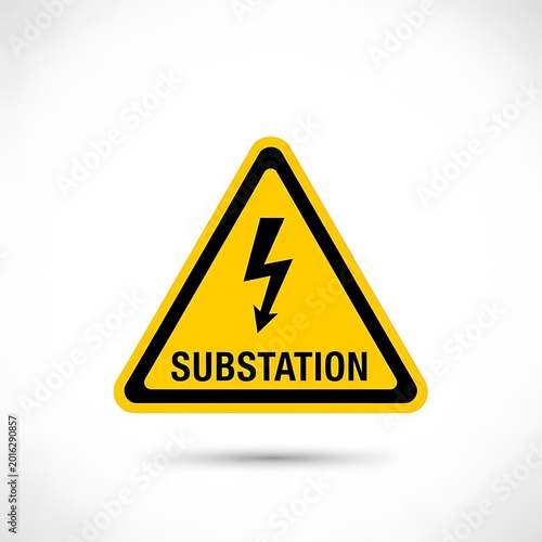 Electrical substation warning sign symbol.