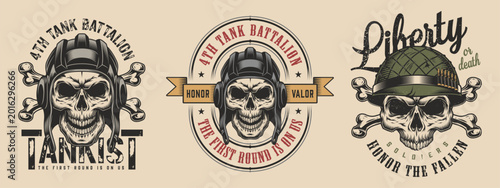Bild auf Leinwand Tank battalion skull art