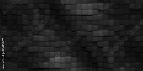 Dark Black Square Tile Mosaic Abstract Background Texture for Luxury Modern Design