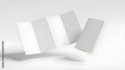 High Quality 3D Fourfold For Mockup with White Background