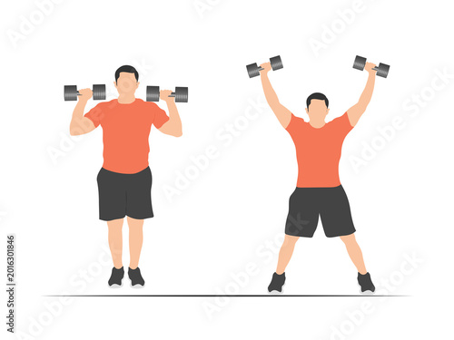 Foto Man performing Dumbbell Arnold Press
