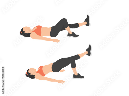 Quadro su tela Woman doing Single Leg Glute Bridge exercise