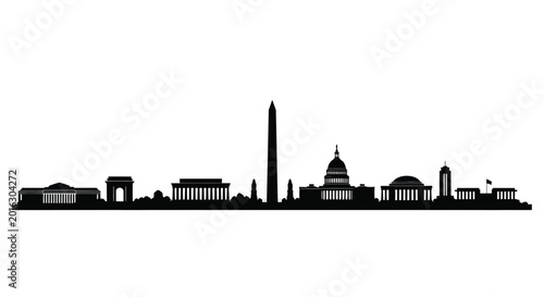 Foto Washington dc skyline silhouette against a white background silhouette high qual