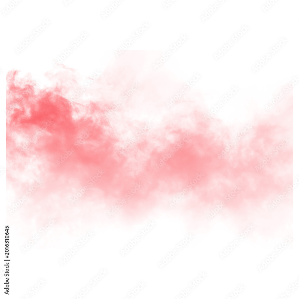 Obraz premium Pink smoke cloud isolated on white background