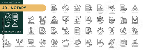 Photos A collection of Notary icons set with editable stroke