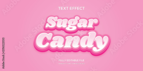Φωτογραφία Colorful Sugar Candy Text Effect with Glossy Pink Typography on Gradient Backgro