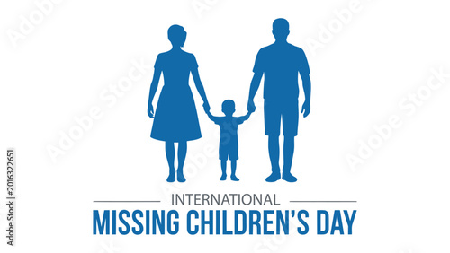 Foto international missing childrens day illustration featuring family silhouettes pr
