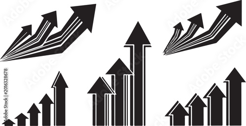 Increasing Arrows Graph Growing Success Trend Upward Movement Chart