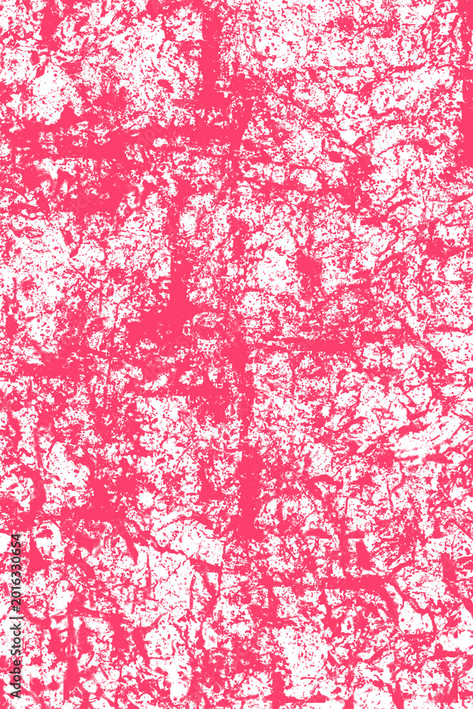 Fototapeta premium Abstract red paint splatters on a checkered background creating a dynamic artistic pattern.