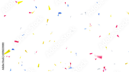 Muticolor confetti falling down isolated on transparent background. Celebration confetti background, Gold confetti celebration. 3d render of multicolored confetti falling on transparent background, 