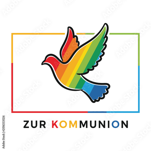 Rainbow dove logo communion symbol