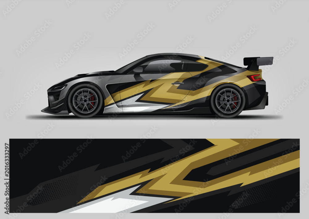 Fototapeta premium abstract gold vector background for decal or wrap car design