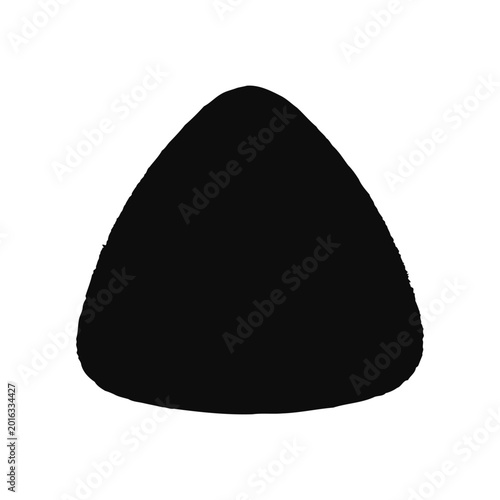 Black onigiri silhouette isolated on white background, Japanese rice ball icon