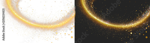 Gold Glitter Dust Spray Sparkles Luminous Effect Design Overlay Isolated PNG Clipart