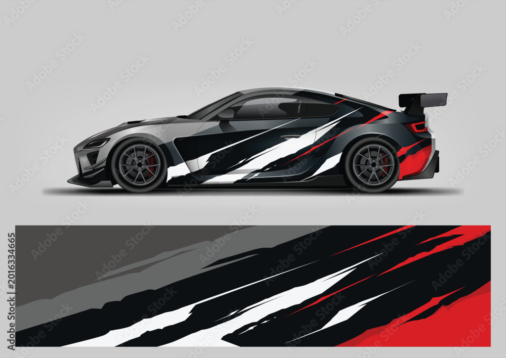 Fototapeta premium Racing background for sport car wrap design and vehicle livery