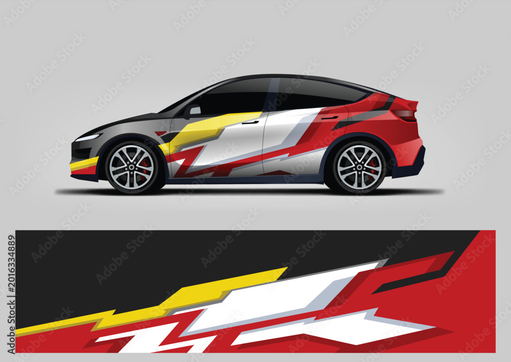 Fototapeta premium Racing background for sport car wrap design and vehicle livery