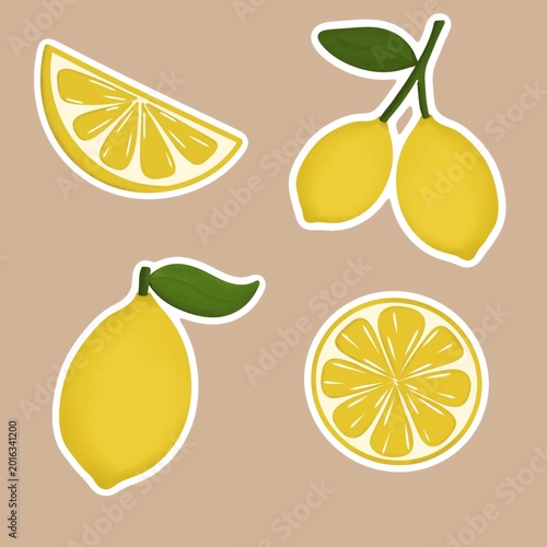 set of lemons sticker