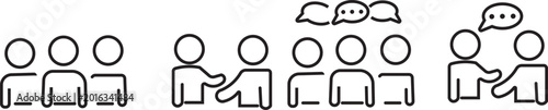 Quadro em tela Printcommunication, conversation, meeting, people, vector, discussion, social, c