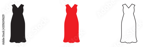 Cuadro en lienzo Women long  dress icon