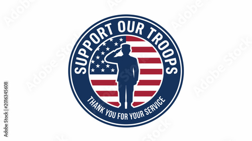 Foto A patriotic emblem illustrating profound gratitude and unwavering support for al