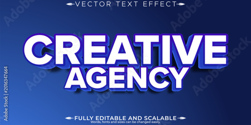 Tableau sur toile Agency editable text effect, editable business and marketing text style