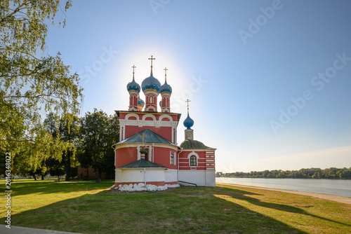 The Church of Dimitri Tsarevich on the Blood of the 17th century on the banks of the Volga River in the town of Uglich